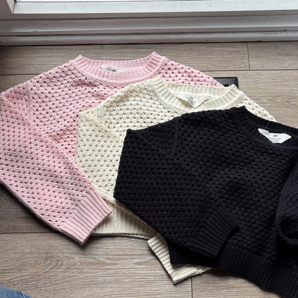 H&M Kids Sweater Trio - Pink, Cream, and Black